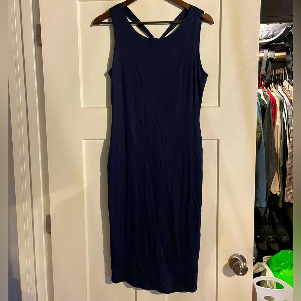 Soprano bodycon soft navy blue dress
